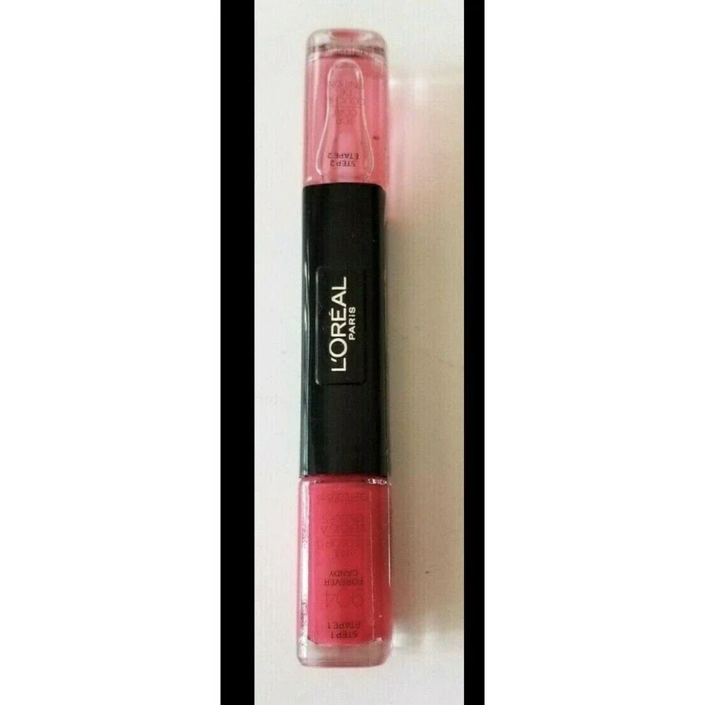 L'oreal Nail Polish Lacquer  + Top Coat ~ 904 FOREVER CANDY~ Pink Shade 0.69 oz